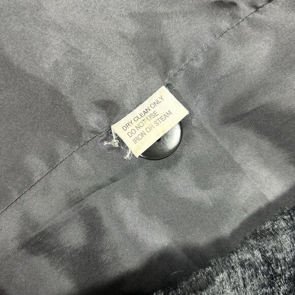 Anonymous John Carlisle Jacket Womens Large Black Fake Fur Look Real Genuin - Picture 9 of 11